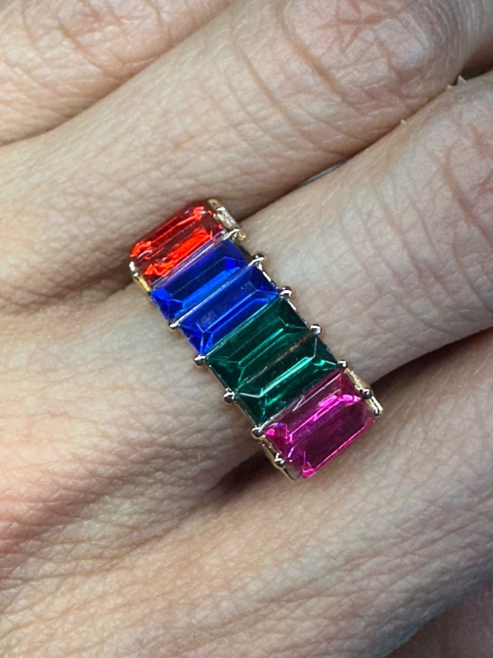 Multicolor baguette cut crystals